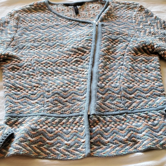 BCBGMaxAzria Alayna Unique Zip/Or Opened Textured Knit Sz. L Jacket NWT - Picture 6 of 15